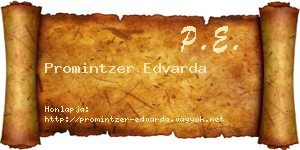 Promintzer Edvarda névjegykártya